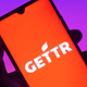 The Gettr logo seen on a smartphone; stock image.